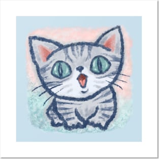 American Shorthair kitten in a good mood Posters and Art